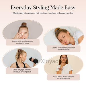 Elastici <span class=keywords><strong>per</strong></span> Capelli Sottili in Raso di Seta di Alta Qualità con Logo Personalizzato, Scrunchie Multiuso <span class=keywords><strong>per</strong></span> <span class=keywords><strong>Donne</strong></span>, Accessori <span class=keywords><strong>per</strong></span> lo Styling e la Cura dei Capelli - Product Image 6