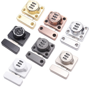 Serrure à combinaison sans perçage Jin Aoding en alliage de zinc pour porte d'armoire, serrure mécanique à code pour tiroir de penderie, 6 broches colorées - Product Image 1