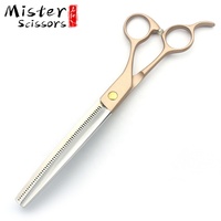 Or Rose Ciseaux Professionnels De Toilettage D'animal Familier Kit Fishbone Dents Ciseaux Amincissants 7.5 pouces 440C En Acier Inoxydable