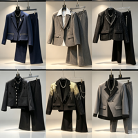 Ensemble de costume 2 pièces pour homme, coupe courte, de luxe, avec blazer orné de perles et de pompons et pantalon large, idéal pour mariage, fête, scène, grandes tailles, vente en gros