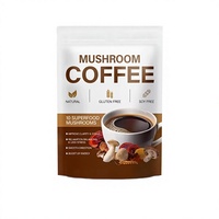 Mélange de café aux champignons en poudre ODM/OEM, boisson bien-être naturelle à base de plantes, améliore l'immunité, logo personnalisé, étiquette pour sachet stand-up