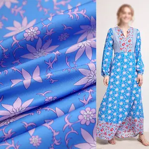 Hot Sale Floral Printed Silk Twill For Dresses with One Meter Minimum by Xinhe Textiles