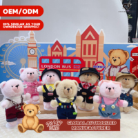 Boneka Beruang Teddy 14-17cm Dapat Dipakai, Bahan Poliester Isi Kapas, Dekorasi Furnitur Anak, Mainan Grosir, Dapat Disesuaikan