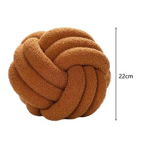 Ready to Ship Ultra Soft Companionship Decorative Knotted Ball Throw <b>Pillow</b> Hand-woven Sherpa <b>Pillows</b> Cushion - Product Image 3