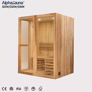 Salle de hammam intérieure pour deux personnes, sauna intérieur avec luminothérapie rouge, sauna en bois de cèdre japonais massif, petite taille - Product Image 2