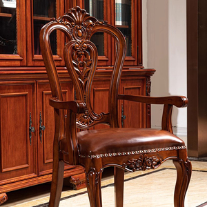 Mộc Mạc American vải ghế ăn-Châu Âu trắng khắc da/Bàn ghế cho ăn uống/văn phòng - Product Image 3