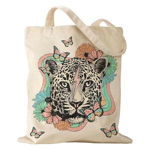 Orangegift Natural Color Extra Large Cotton Canvas Tote Bag With Logo Printing for Women and for Shopping