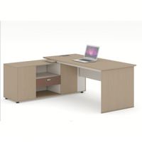 Bureau de direction Tribesigns de 55 pouces, bureau de travail moderne du milieu du siècle pour la maison avec base double trapézoïdale, poste de travail professionnel