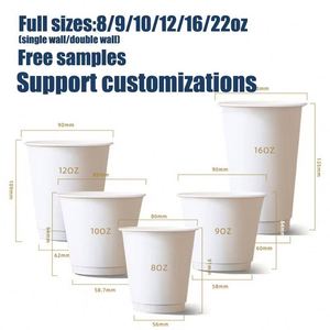 Gobelets en carton personnalisés de 6 oz, gobelets en papier jetables avec couvercle, gobelets à double paroi pour café, bubble tea, boissons chaudes - Product Image 5