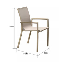 Chaise de salle à manger empilable en Textilène respirant pour usage commercial et professionnel, idéale pour jardin, bistrot, café, extérieur, cour et villa