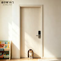 Porte pour animaux de compagnie en bois, couleur personnalisée, panneau d'accès intégré pour chiens et chats, résistant à l'humidité, portes intérieures aux lignes épurées pour bureau et couloir