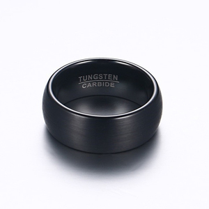 8mm Klassischer Modischer Schwarzer Gebürsteter Wolframcarbid-Ring für Männer und Frauen Verlobung Party Trendiger Fingerring Schmuck Accessoire Geschenk - Product Image 3