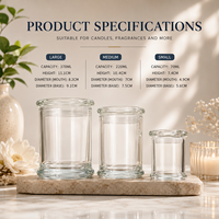 Vente en gros de pots à bougies en verre épais, contenants à bougies vides avec boîte d'emballage, logo personnalisé, plusieurs tailles, avec couvercle en verre