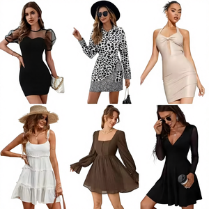 Vêtements pour femmes en gros, assortiment de robes, hauts, pantalons et jupes d'occasion, marques variées, polyester/coton, modèle Guangdong - Product Image 3