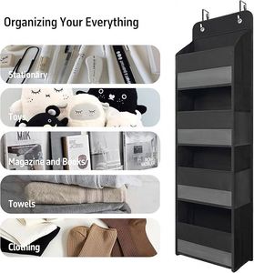 Organizador para Colgar Sobre la Puerta con 4 Bolsillos Grandes para Armario, Baño, Dormitorio, Juguetes, Cosméticos y Artículos Esenciales para Bebés - Product Image 6