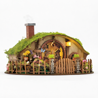 Kit de maison de poupée DIY, puzzle en bois 3D, modèle de maison miniature, cabane à anneaux magiques, artisanat fait main, cadeau, ornement de bureau, décoration intérieure, elfe