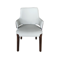 Dossier de chaises en cuir en bois massif de style designer nordique haut de gamme pour hôtel et restaurant