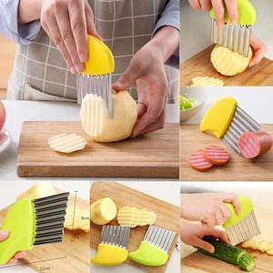 Cortador de Patatas Onduladas de Acero Inoxidable, Rebanador de Verduras y Frutas, Cuchillo Ondulado para Patatas, Herramienta para Hacer Patatas Fritas - Product Image 4