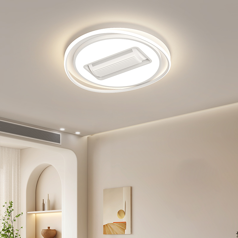 Modern Led Ceiling Fan with Light for Hotel Bedroom LivingRoom Studyroom Home Office Bladeless Silent Ceiling Lamp with Fan Lamp