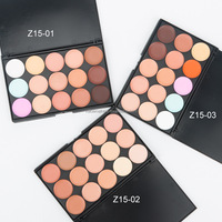 Palette de crème correctrice longue durée à couverture complète 15 couleurs de marque privée pour tous les types de peau avec 3 options de logo