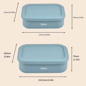 Contenedor de Almacenamiento de Alimentos Personalizado de 700 ml y 1300 ml, Ecológico, Libre de BPA, de Grado Alimenticio, con Compartimentos, Lonchera de Silicona, Bento Box - Product Image 2