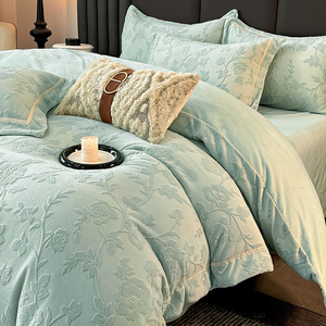 Ruban tissé à motif floral 3D rose, doux et chaud, bleu menthe, literie d'hiver <span class=keywords><strong>de</strong></span> luxe pour la maison et la chambre - Product Image 1