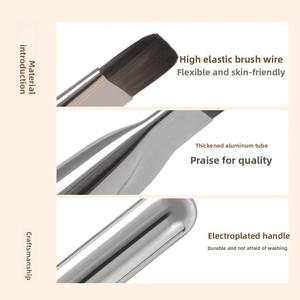 Ensemble de pinceaux de maquillage ultra-fins à face plate, poils synthétiques, manche en plastique, pour fond de teint, correcteur, crème, liquide, pinceau de mélange - Product Image 3