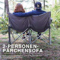 Fauteuil double pliant de camping extérieur, léger, avec structure en fer, siège portable de luxe