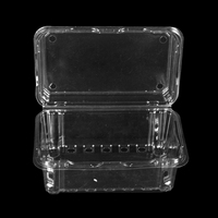 Boîte en plastique PET transparente jetable rectangulaire avec finition gaufrée pour l'emballage des fruits