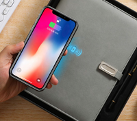 2024 personnalisé A5 Power Bank planificateur de charge couverture en cuir couverture rigide agenda ensemble de cahiers avec fonction de charge sans fil USB 16G