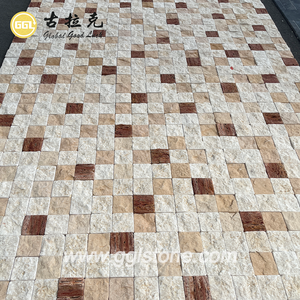 Carrelage en pierre de travertin moderne avec mosaïque <span class=keywords><strong>ondul</strong></span>ée, épaisseur de 10 mm, résistant à l'eau, taille personnalisable pour les murs intérieurs des halls - Product Image 3