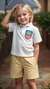 T-shirt polo de golf pour enfants en jersey surdimensionné respirant à manches courtes et séchage rapide avec logo personnalisé OEM - Product Image 5