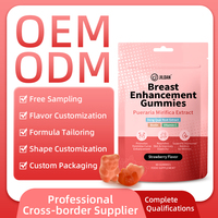 Gummies à l'extrait de Pueraria Mirifica pour le soin des seins, saveur fraise, nourrissant la peau, équilibre hormonal, complément alimentaire, vitamines