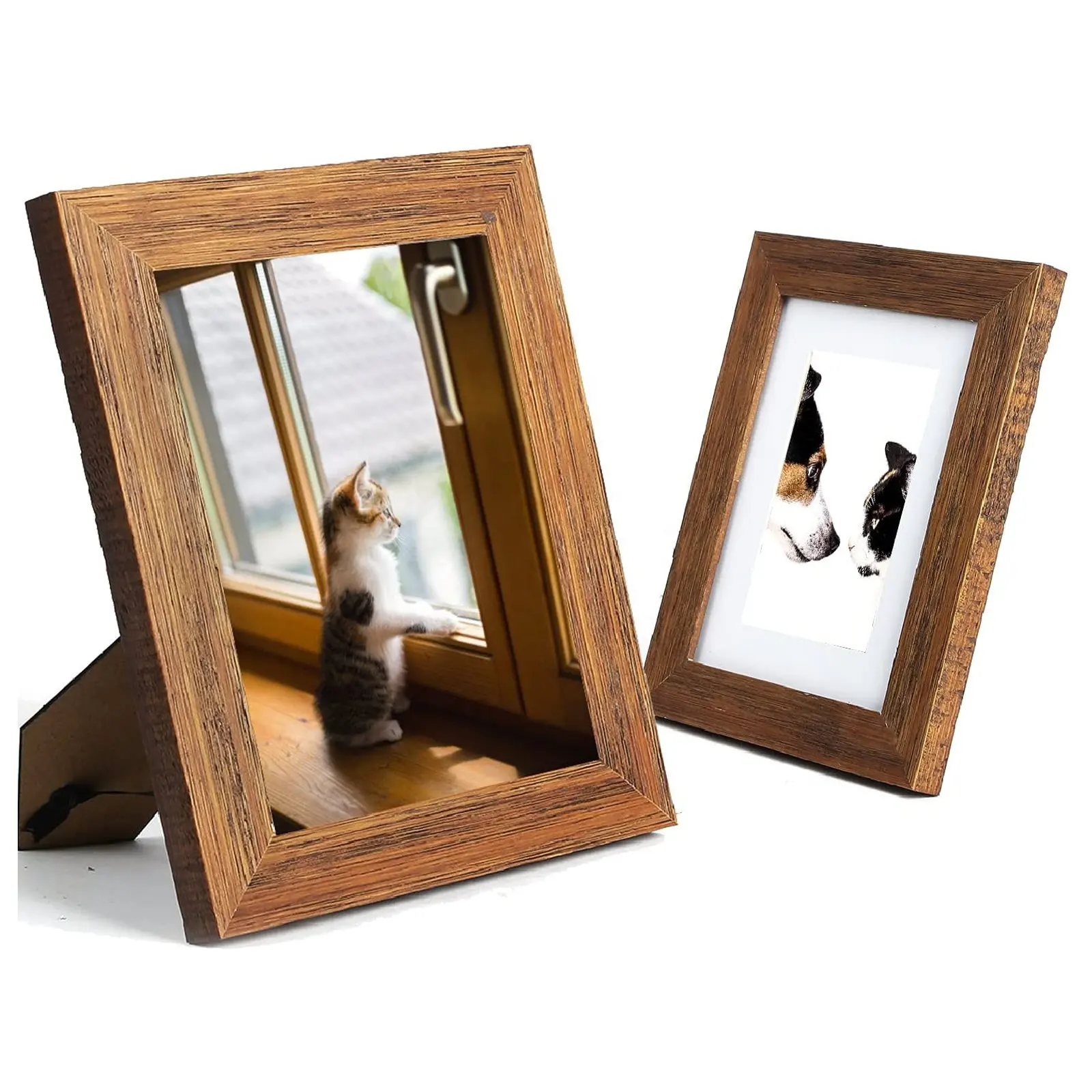 Factory Supply Muur Tafelblad 6X8 Inch Massief Houten Fotolijst Echt Glas Houten Fotolijst