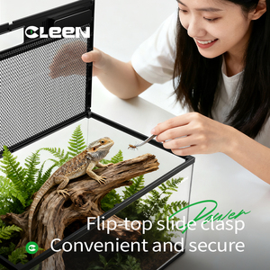 Cleen tùy chỉnh bán buôn 40 gallon Kính bò sát bể hồ cạn đổ pare bò sát giá lồng dọc bò sát bao vây - Product Image 5