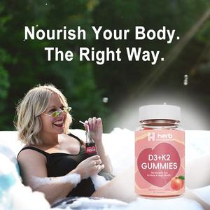 Suplementos Veganos OEM para la Belleza y Salud de Adultos, para el Apoyo de Huesos, Músculos e Inmunidad, y para el Crecimiento del Cabello, Gomitas con Complejo de Vitamina D3+K2 - Product Image 4