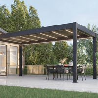Pergola de jardin moderne de luxe en aluminium avec toit à lames orientables, électrique et étanche – Offre Spéciale