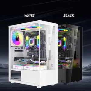 New Design ATX Case Tempered Glass Full Tower PC Case ARGB Effect Desktop Computer Case