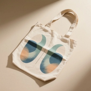 Bolsa de Mano de Lona de Algodón Natural Blanca Personalizable con Logotipo del Cliente Impreso para Compras - Product Image 4