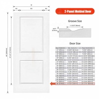 Portes intérieures modernes en bois massif, panneaux HDF/MDF, portes creuses avec apprêt blanc, portes en bois et verre pour maisons