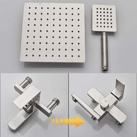 Raccords de salle de bain modernes de luxe Ensemble de robinets carrés Robinet à main haute pression thermostatique Mélangeur robinets de colonne de douche