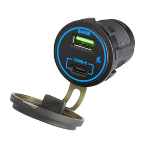 Interface <span class=keywords><strong>de</strong></span> charge rapide pour téléphone portable intégrée au siège, étanche et anti-poussière, avec halo LED, multi-protocoles, pour <span class=keywords><strong>voiture</strong></span> - Product Image 1