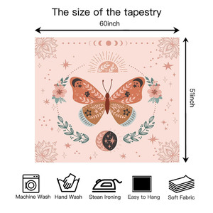 Tapiz Decorativo de Pared con Diseño de Mariposas Rosas, Estilo Bohemio, Mandala, Arte Floral, <span class=keywords><strong>para</strong></span> Dormitorio de Adolescentes - Product Image 6