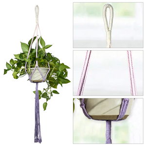 Colgador de <span class=keywords><strong>maceta</strong></span> grande hecho a mano de algodón bohemio, soporte para colgar macramé - Product Image 2