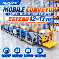 Convoyeur à bande télescopique à 4 sections pour colis express, fabriqué en Chine, pour la logistique des entrepôts e-commerce