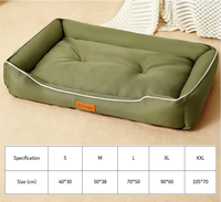 Nouveau lit orthopédique carré pour chien au design élégant, en polyester de luxe, avec motif imprimé et housse amovible lavable.