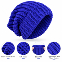 Bonnet en tricot épais et ample pour femme, style coréen, chaud et tendance, en acrylique, pour grandes têtes