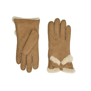 Gants en cuir pour hommes et femmes, chaud, en fourrure d'agneau, classique, de conduite, en cuir, à la mode, avec Logo personnalisé - Product Image 4