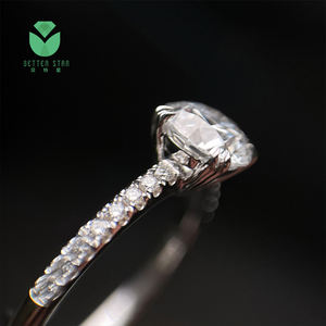 Betterstar 18K oro minimalista diamante compromiso anillo redondo diamante boda banda laboratorio cultivado diamante joyería - Product Image 5