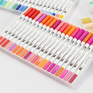 Para colorear a base de agua 12/24/36/48/60/72/100/120/140/168 colores caligrafía doble punta acuarela pincel rotulador conjunto para pintar - Product Image 2